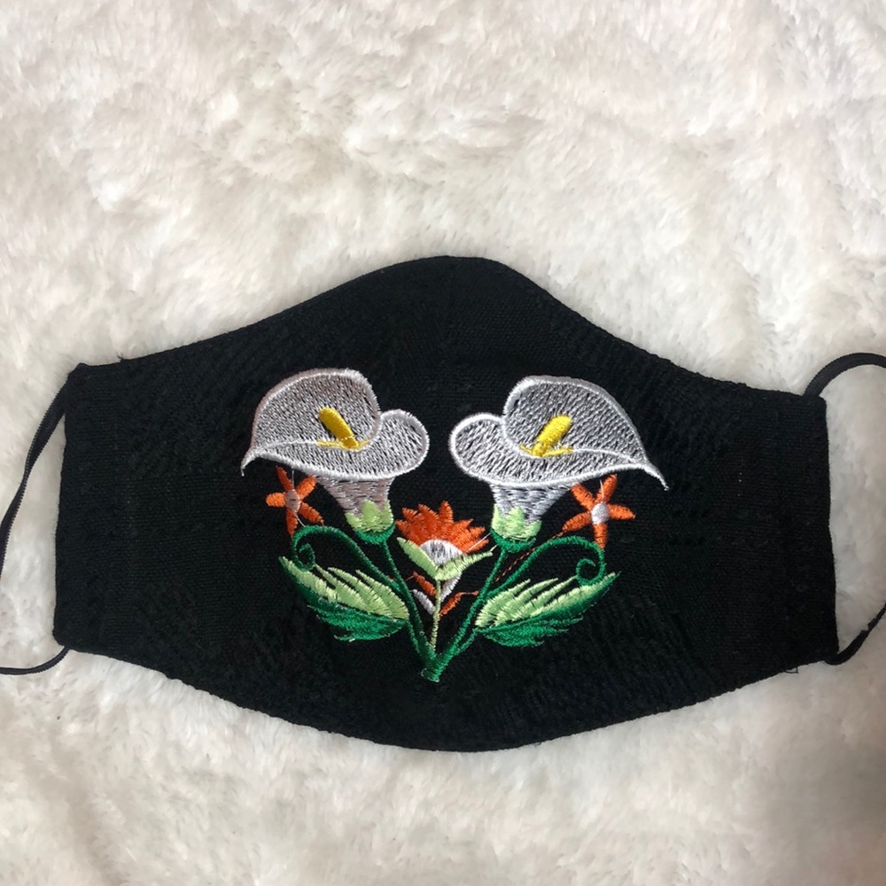 Embroidered face mask